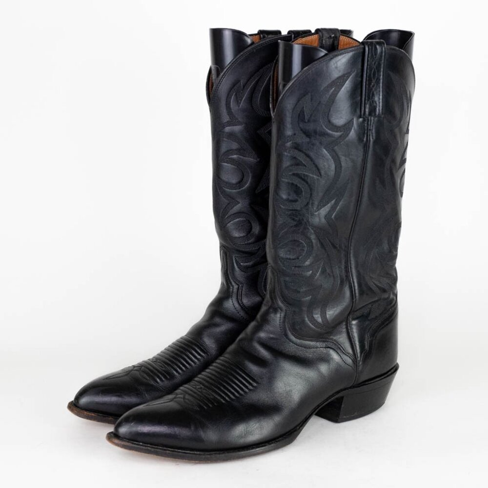 El Dorado Handmade Boot Men's Black Leather Western Cowboy Boots Size 10.5 - Picture 1 of 16